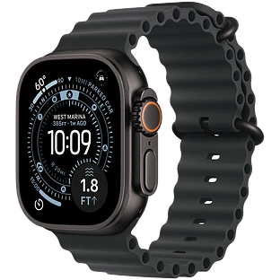 Apple Watch Ultra 3, GPS + Cellular, 49mm, Black Titanium Case with Black Ocean Band - One Size Apple Watch Ultra 3, GPS + Cellular, 49mm, Black Titanium Case with Black Ocean Band - One Size