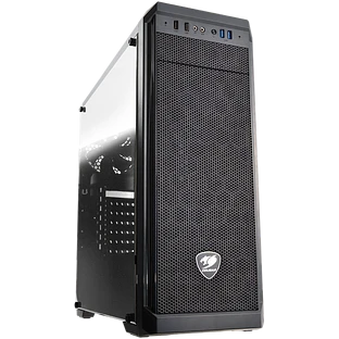 Корпус COUGAR GAMING Midi Tower,  ATX, 7 слотов, USB 2.0, Аудио разъем, USB 3.2 Gen 1, Пластик/Сталь 0.5 мм/Защитное антивандальное закаленное стекло, Power Button, Reset Button, Светодиодный индикатор, PSU optional, Window, Чёрный