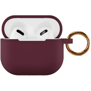 Чехол силиконовый VLP для AirPods 3 (2021),с кольцом, Soft Touch, марсала