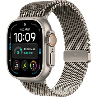 Apple Watch Ultra 4, GPS + Cellular, 49mm, Natural Titanium Case with Natural Titanium Milanese Loop - L
