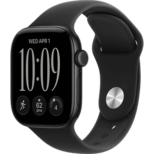 Apple Watch Series 12, GPS, 42mm, Black Aluminium Case with Black Sport Band - S/M
