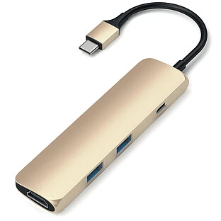 Адаптер Satechi Type-C Slim Multi-Port Adapter 4K, Gold Адаптер Satechi Type-C Slim Multi-Port Adapter 4K, Gold