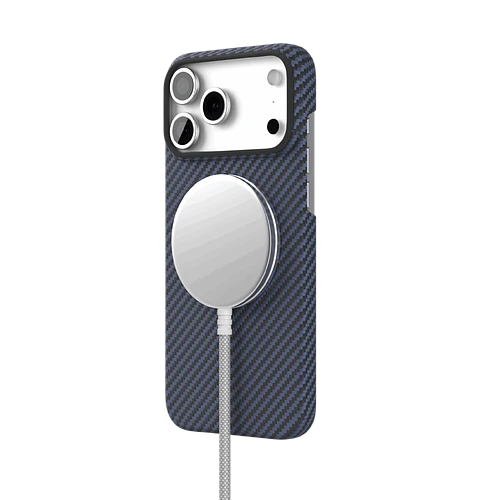 Чехол защитный VLP Kevlar Case с MagSafe для iPhone 17 Pro Max, синий Чехол защитный VLP Kevlar Case с MagSafe для iPhone 17 Pro Max, синий