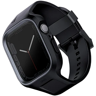 Ремешок силиконовый с усиленной защитой 2 в 1 UNIQ Monos для Apple Watch 44/45/49 mm, Черный Ремешок силиконовый с усиленной защитой 2 в 1 UNIQ Monos для Apple Watch 44/45/49 mm, Черный