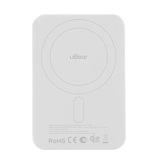 Внешний аккумулятор uBear Strike Power bank 5 000 mAh, PD30W, Qi2.2, белый