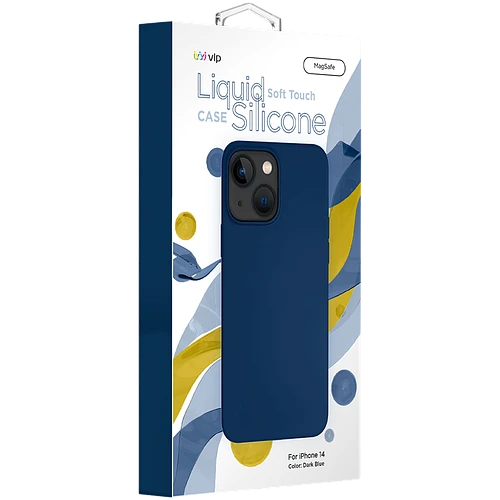 Чехол защитный VLP Silicone case with MagSafe для iPhone 14, темно-синий Чехол защитный VLP Silicone case with MagSafe для iPhone 14, темно-синий