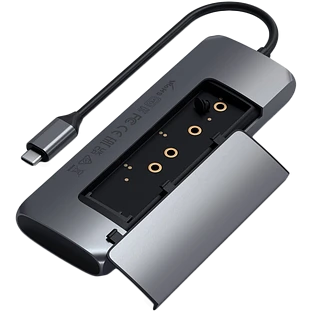 Адаптер Satechi USB-C Hybrid Multiport Adapter (with SSD Enclosure), Space Grey Адаптер Satechi USB-C Hybrid Multiport Adapter (with SSD Enclosure), Space Grey