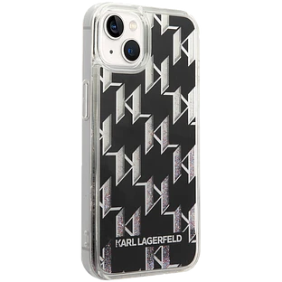 Lagerfeld для iPhone 14 чехол Liquid Glitter Monogram Hard Black Lagerfeld для iPhone 14 чехол Liquid Glitter Monogram Hard Black