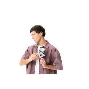 Магнитный кардхолдер uBear Split Find My, эко-кожа, серый