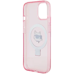Lagerfeld для iPhone 15 чехол PC/TPU + Ring stand NFT Choupette head Hard Pink (MagSafe) Lagerfeld для iPhone 15 чехол PC/TPU + Ring stand NFT Choupette head Hard Pink (MagSafe)