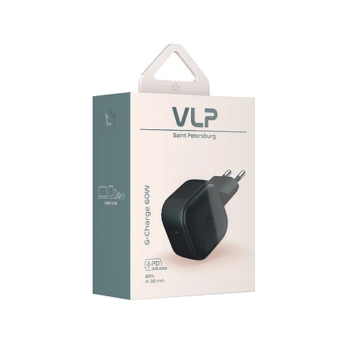 Сетевое зарядное устройство VLP G-Charge 60Вт USB-C, черный