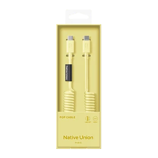 Кабель Native Union POP CABLE, кабель зарядный USB-C/USB-C, 60W, длина 1,2 м., цвет: лимон