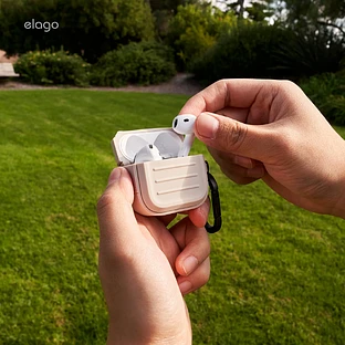 Elago для AirPods 4 чехол Armor Silicone Hang case Stone