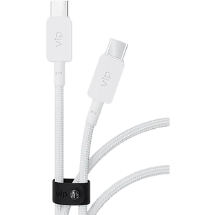 Дата-кабель VLP Nylon Cable USB C - USB C, 100W, 2м, белый