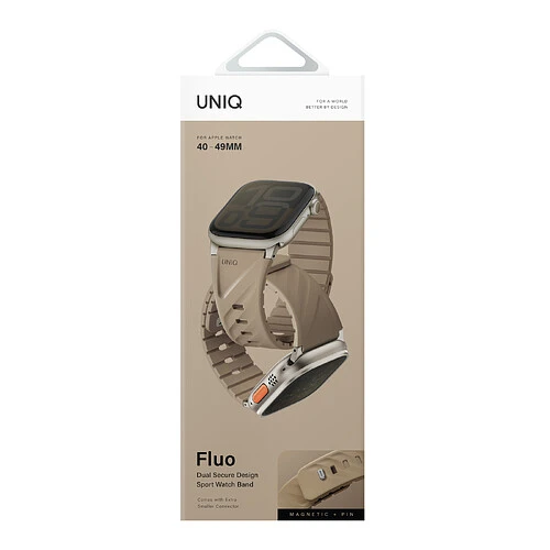 Ремешок Uniq для Apple Watch 49-40 mm FLUO Silicone Rubber Soft Sand