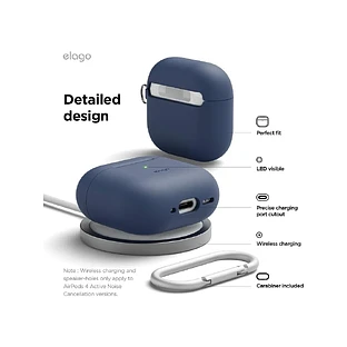 Elago для AirPods 4 чехол Silicone Hang case Jean Indigo