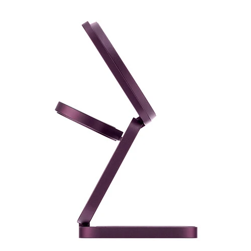 Беспроводное зарядное устройство uBear Balance Slim, 3-в-1, с поддержкой MagSafe, Qi2.2, цвет: бургунди