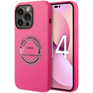 Lagerfeld для iPhone 14 Pro чехол Liquid silicone RSG Round logo Hard Pink Lagerfeld для iPhone 14 Pro чехол Liquid silicone RSG Round logo Hard Pink