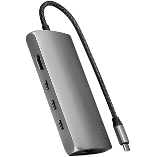 Адаптер Satechi USB-C Multiport Adapter 8K With Ethernet V3, Space Grey Адаптер Satechi USB-C Multiport Adapter 8K With Ethernet V3, Space Grey