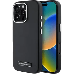 Lagerfeld для iPhone 16 Pro чехол PU Grained Full Wrapped & Metal Camera Hard Black (MagSafe)