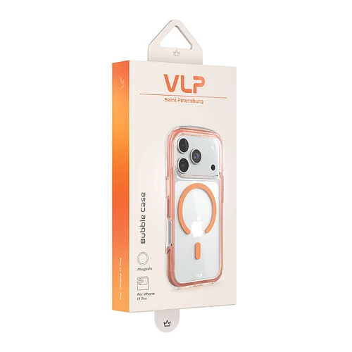 Чехол защитный VLP Bubble Case с MagSafe для iPhone 17 Pro, оранжевый