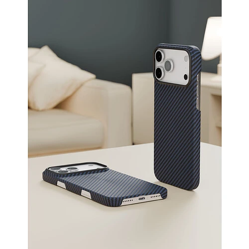 Чехол защитный VLP Kevlar Case с MagSafe для iPhone 17 Pro Max, синий Чехол защитный VLP Kevlar Case с MagSafe для iPhone 17 Pro Max, синий