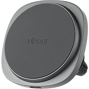 Беспроводное автомобильное зарядное устройство uBear Way, совместимое с Qi2 и MagSafe, c креплением на автомобильную решетку
