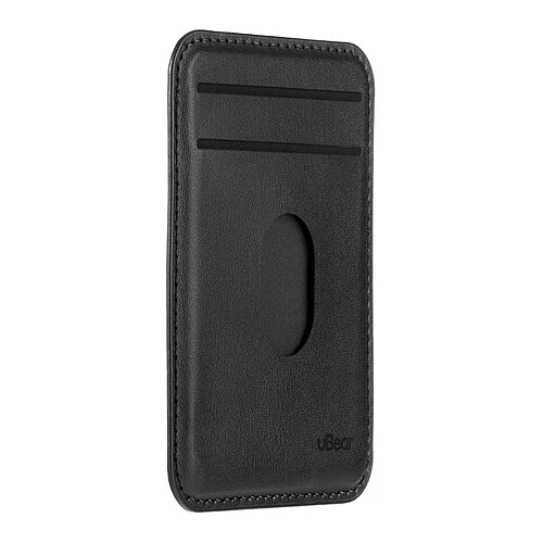 Магнитный кардхолдер uBear Split Find My, эко-кожа, черный