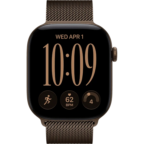 Apple Watch Series 12, GPS, 46mm, Dark Bronze Aluminium Case with Dark Bronze Milanese Loop - M/L