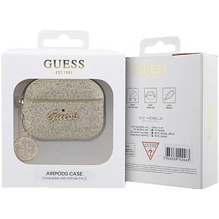 Чехол GUESS Glitter flakes  Золотой для AirPods Pro (Gen2)