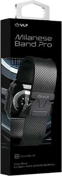 Ремешок из нержавеющей стали VLP Milanese Band Pro для Apple Watch 42/44/45 мм, черный