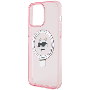 Lagerfeld для iPhone 15 Pro Max чехол PC/TPU + Ring stand NFT Choupette head Hard Pink (MagSafe) Lagerfeld для iPhone 15 Pro Max чехол PC/TPU + Ring stand NFT Choupette head Hard Pink (MagSafe)