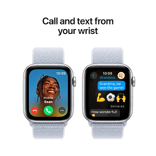 Apple Watch SE 2 (2024) GPS 44mm Silver Aluminium Case with Blue Cloud Sport Loop Band Apple Watch SE 2 (2024) GPS 44mm Silver Aluminium Case with Blue Cloud Sport Loop Band