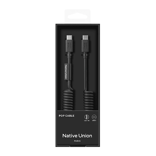 Кабель Native Union POP CABLE, кабель зарядный USB-C/USB-C, 60W, длина 1,2 м., цвет: черный