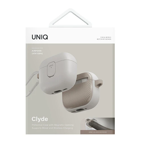 Чехол Uniq для Airpods 4/5 чехол CLYDE Lock case Mist Grey/Khaki