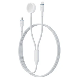 Кабель зарядный EnergEA для Apple Watch GoCharge Deuce 2 in 1 USB-C to C + AW, 1.8м, белый