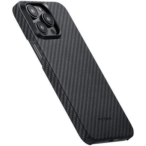 Чехол Pitaka MagEZ Case 4 для iPhone 15 Pro Max (Black/Grey Twill) 1500D Чехол Pitaka MagEZ Case 4 для iPhone 15 Pro Max (Black/Grey Twill) 1500D