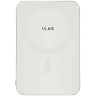 Внешний аккумулятор uBear Slide Power bank 5000mAh, PD20W, Qi2, белый Внешний аккумулятор uBear Slide Power bank 5000mAh, PD20W, Qi2, белый