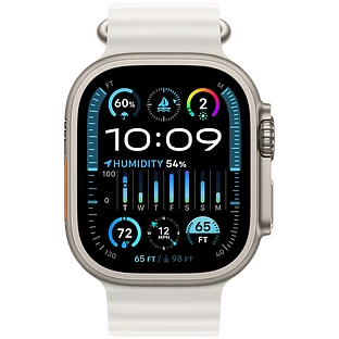 Apple Watch Ultra 2 2024 GPS + Cellular 49mm Natural Titanium Case with White Ocean Band 