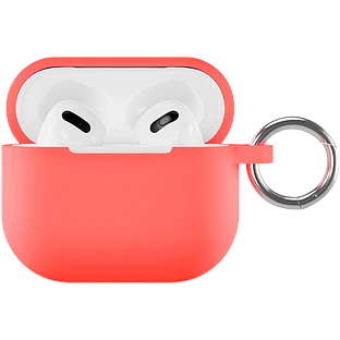 Чехол силиконовый VLP для AirPods 3 (2021),с кольцом, Soft Touch, кораловый Чехол силиконовый VLP для AirPods 3 (2021),с кольцом, Soft Touch, кораловый