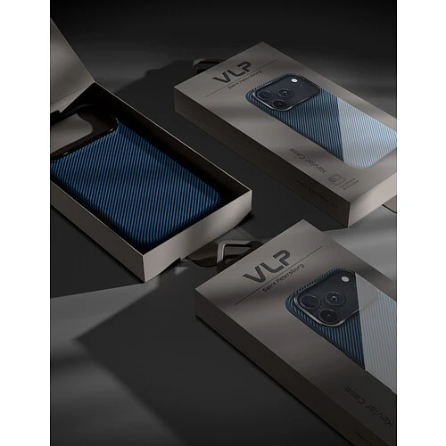 Чехол защитный VLP Kevlar Case с MagSafe для iPhone 18 Pro Max, синий