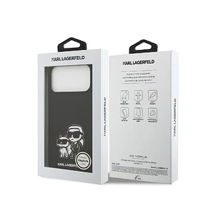 Чехол KARL LAGERFELD для iPhone 17 Pro Max Liquid Silicone Sketch Karl & Choupette Hard Black (MagSafe)