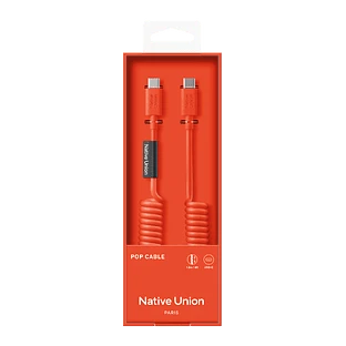 Кабель Native Union POP CABLE, кабель зарядный USB-C/USB-C, 60W, длина 1,2 м., цвет: ярко-красный