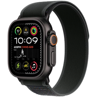 Apple Watch Ultra 2 2024 GPS + Cellular 49mm Black Titanium Case with Black Trail Loop - S/M Apple Watch Ultra 2 2024 GPS + Cellular 49mm Black Titanium Case with Black Trail Loop - S/M