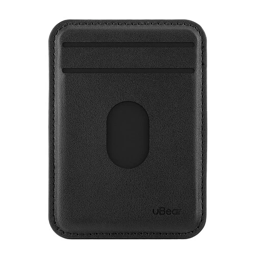Магнитный кардхолдер uBear Split, эко-кожа, черный