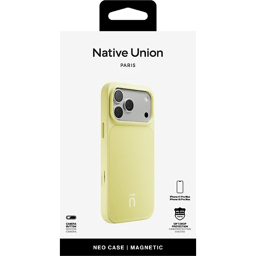 Чехол защитный NATIVE UNION NEO CASE FOR IPHONE 18 PRO MAX LEMON, для  iPhone 18 PRO MAX, цвет: цитрус