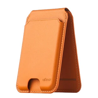 Магнитный кардхолдер uBear Fold, эко-кожа, оранжевый