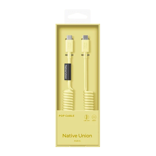 Кабель Native Union POP CABLE, кабель зарядный USB-C/USB-C, 60W, длина 1,2 м., цвет: лимон