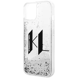 Чехол LAGERFELD Liquid Glitter Big KL logo Hard Серебристый для iPhone 13 Чехол LAGERFELD Liquid Glitter Big KL logo Hard Серебристый для iPhone 13
