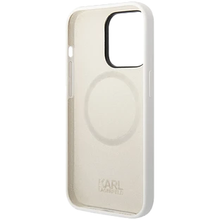 Lagerfeld для iPhone 14 Pro чехол Liquid silicone RSG logo Hard White/Orange (MagSafe) Lagerfeld для iPhone 14 Pro чехол Liquid silicone RSG logo Hard White/Orange (MagSafe)